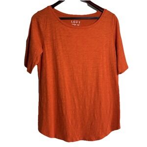Ann Taylor LOFT Vintage Soft Women's Shirt Size M Orange